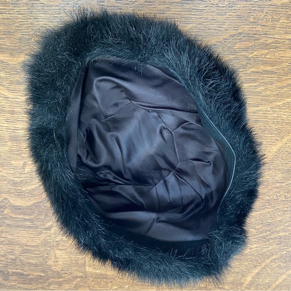 VINTAGE FAUX FUR BROWN LUXURY CHIC WINTER WOMENS NORDIC RETRO HAT - Picture 8 of 10